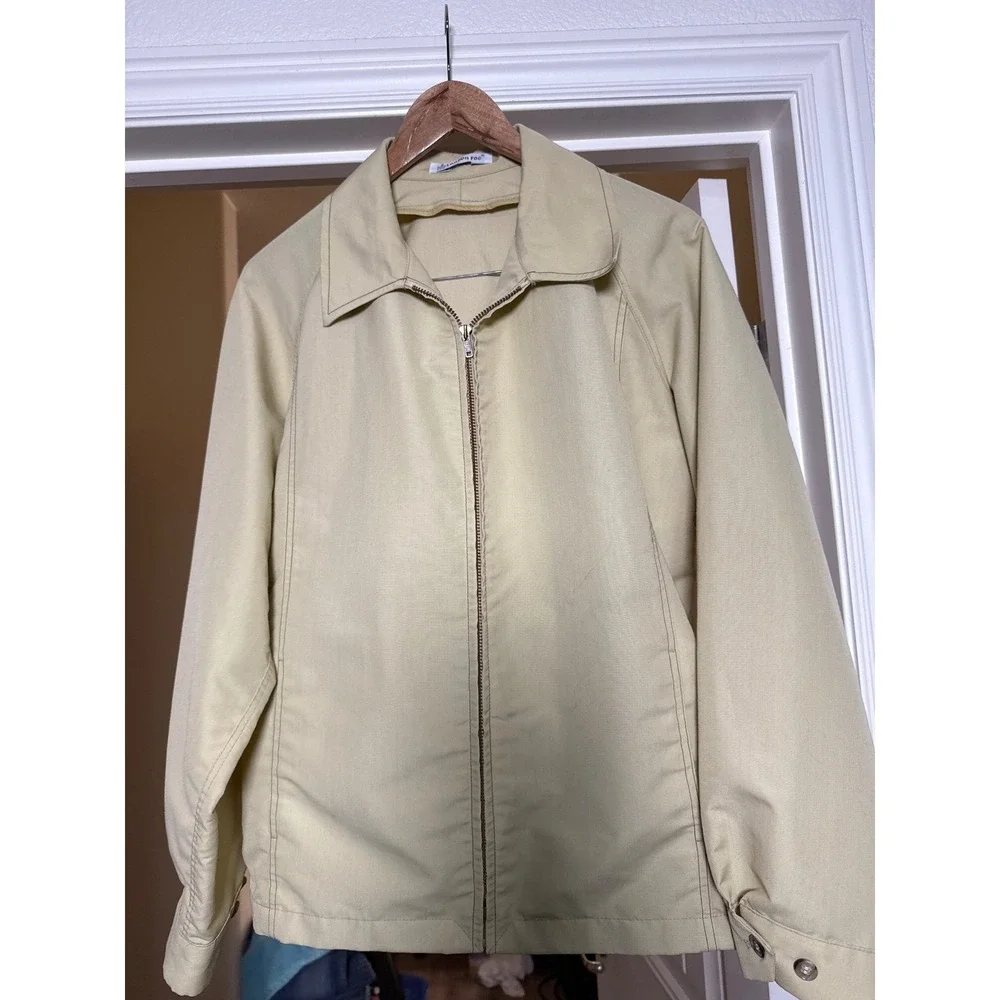 Vintage London Fog Jacket Beige Zip-Front | 70s 80s‎ Classic Lined Size 40 Reg